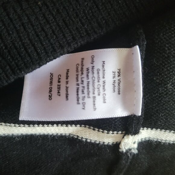 Talbots Womens Black & White Striped 3/4 Sleeve Knit Sweater Top Medium - Picture 4 of 5
